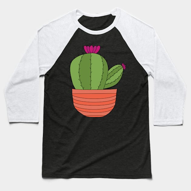 Cute Cactus Design #40: Big And Sideways Cactus Baseball T-Shirt by DreamCactus